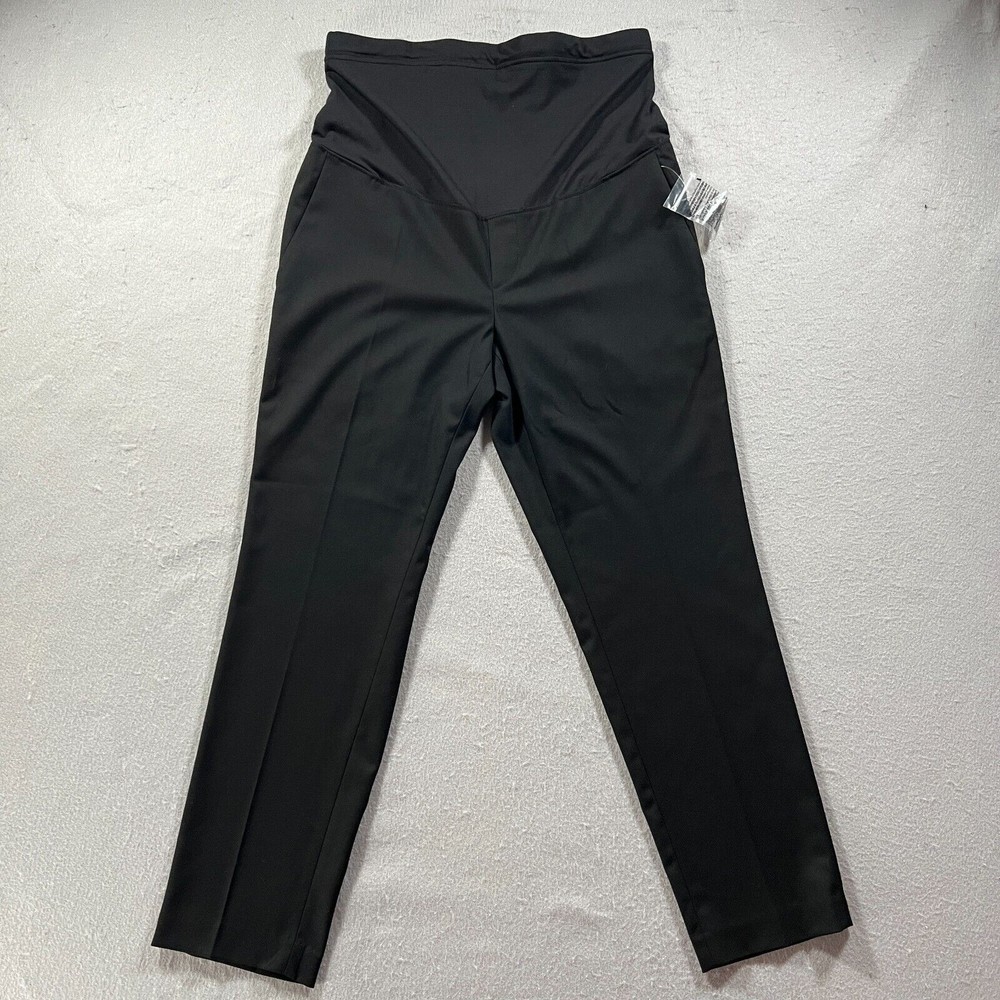 Uniqlo Maternity Pants Womens Large Woven EZY Ankle Pull On Straight Leg Twill